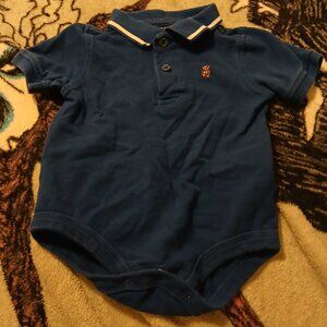 George Infant 3 - 6 Months Navy Blue Teddy Bear Short Sleeve Onesie